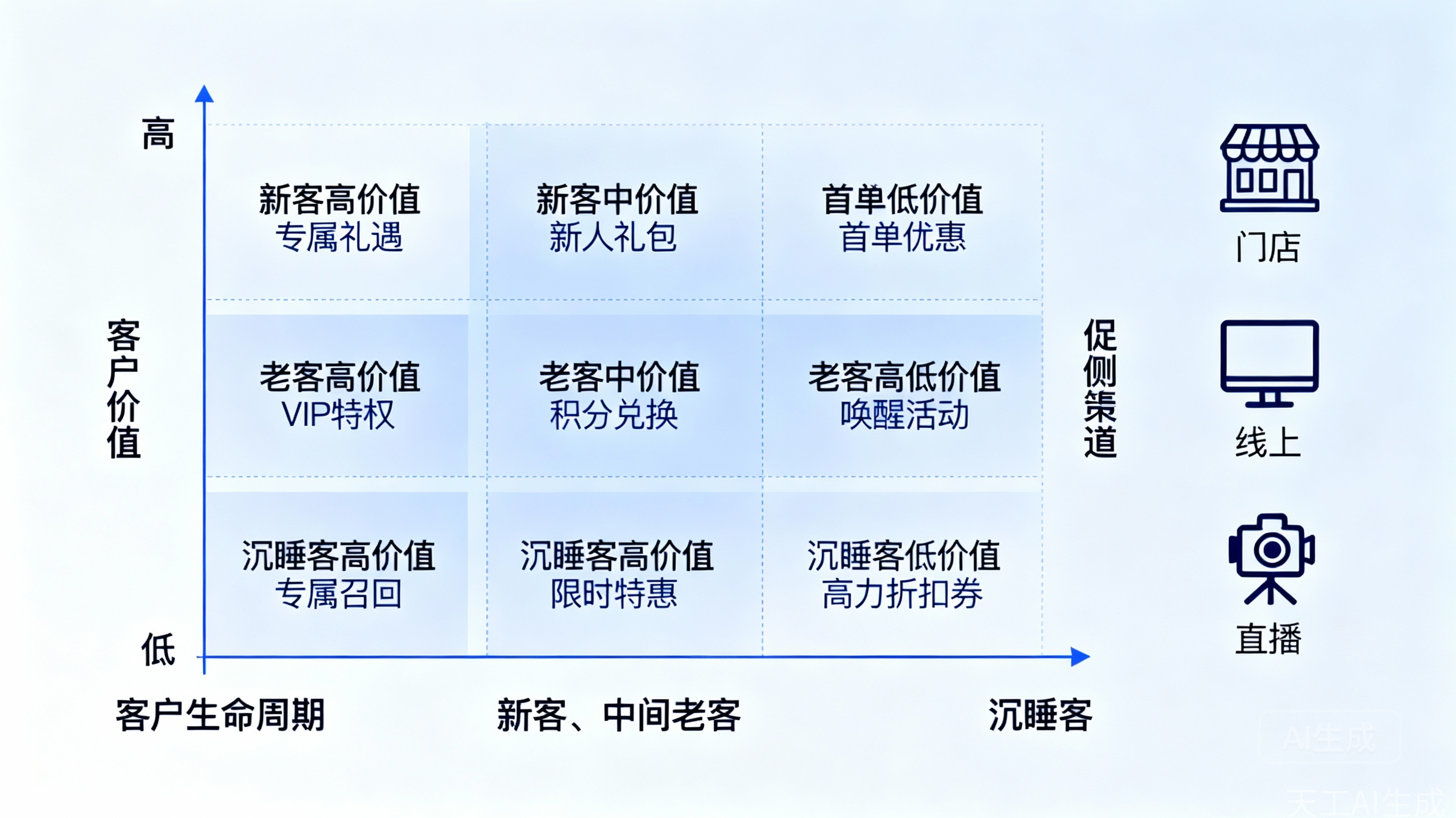 图2：&ldquo;基于人群与渠道的精准促销矩阵&rdquo;。